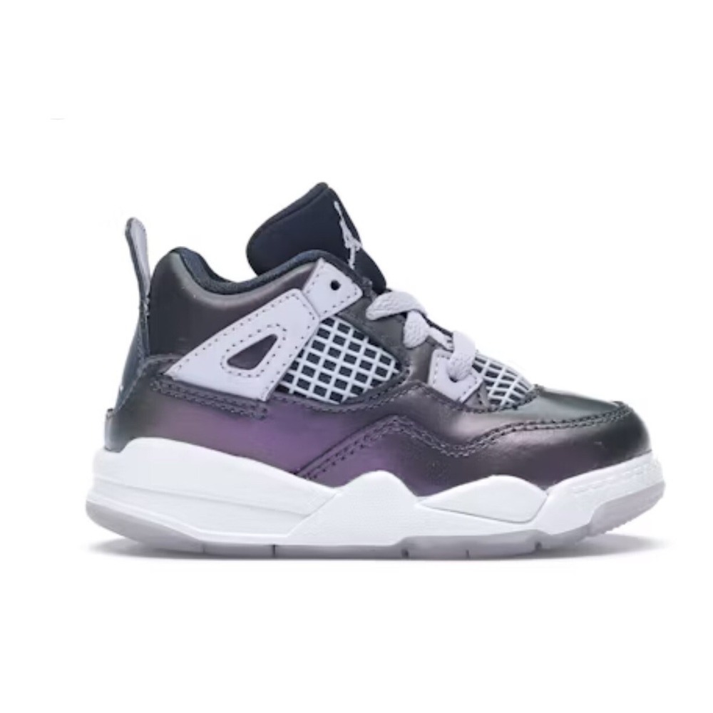 Kids Jordan 4 Retro Toddler Shoes Metallic Purple White Size 10C